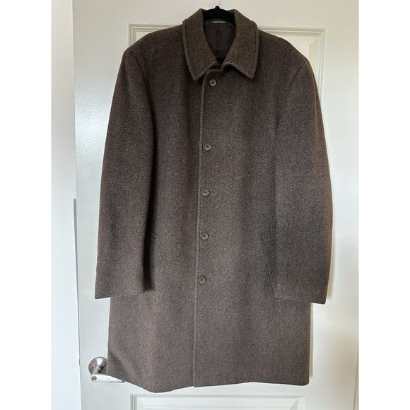 Lauren Ralph Lauren Wool Cashmere Brown Overcoat Peacoat Men's Size 42R - Picture 1 of 9